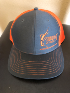 Saltwater Angler Hat Safety Orange Charcoal