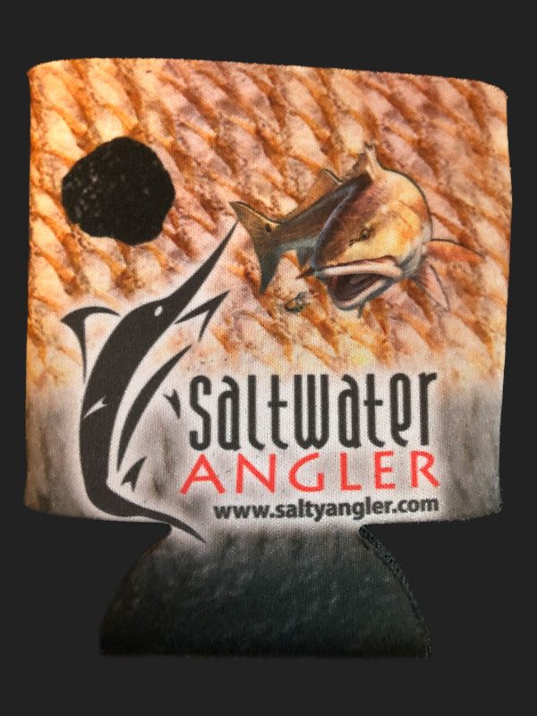 Saltwater Angler Black Redfish Koozie