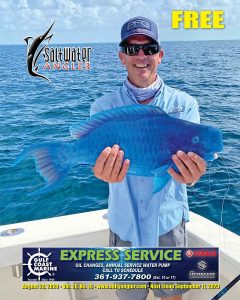 Bill McCalla with a Blue Parrotfish caught using ballyhoo in Key West, Florida