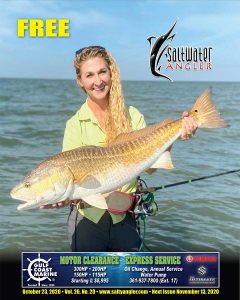 Sarah Winslow with a redfish in Corpus Christi Bay