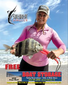 Jen Merchant catching sheepshead in the surf down PINS