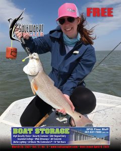 Carah Lickteig caught and with her personal best 7-pound redfish