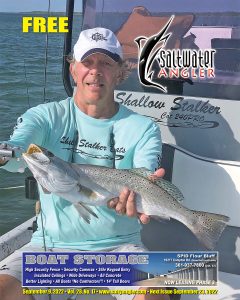 Bill Holmes Fish On team Gulf Coast Marine, of Corpus Christi. Landed the 1st place trout in the Shallow Stalker Boats 2022 Owners Fishing Tournament. Fishing with James Sanchez (story on page 32). The fish was successfully released after weighing at Louie's Backyard.
