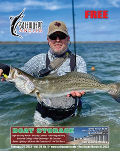 Edward Costley with a shoreline speck on a Paul Brown plastic