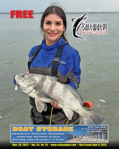 Alicia Garcia caught this nice black drum on a KWigglers paddle tail on her first wade fishing trip! She was fishing out of Baffin Bay Rod and Gun with writer Capt. James Sanchez.