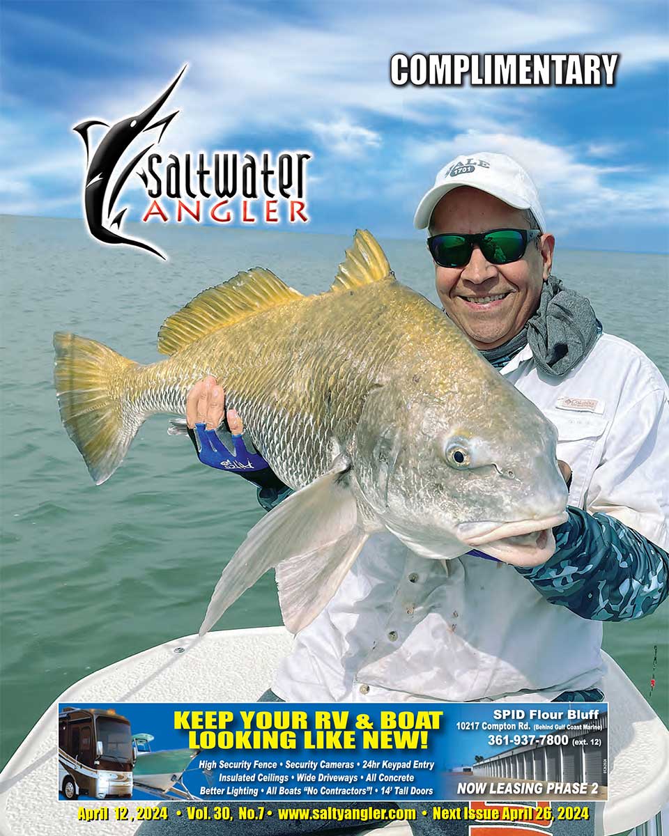 Lee Avelar with a monster drum in the ICW - Corpus Christi, Texas