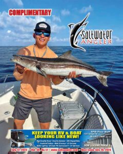 Eric Castillo with this beauty, a 41” cobia. 30 miles offshore out of Packery with a 5” NLBN right at the boat!