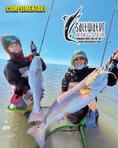 Lea Anne Powell (L), 10lb red caught on a Coastal Brew Dart Pothole Pimp, throwing a Daiwa Isla 7'6 a Coastal 80H. Casey Montanio (R) with a 14.5lb red caught on a Coastal Brew Dart Vanilla Bean.