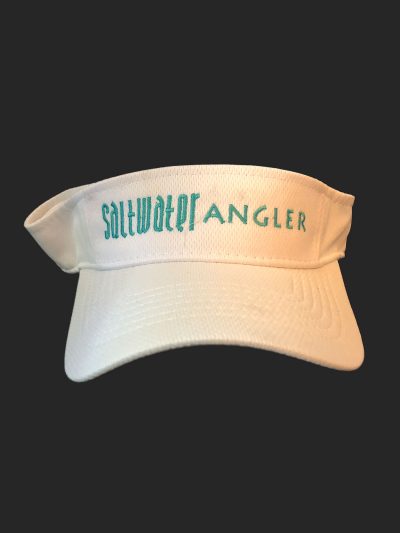 Saltwater Angler White and Teal Visor