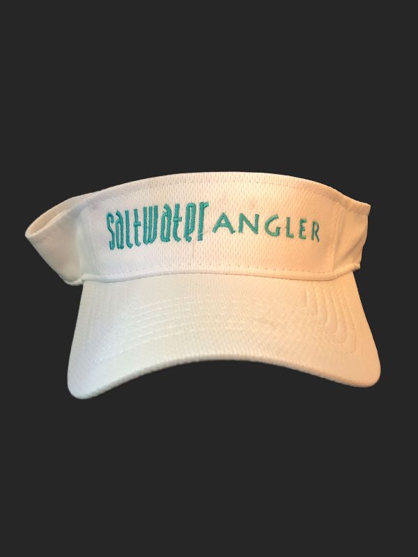 Saltwater Angler White and Teal Visor